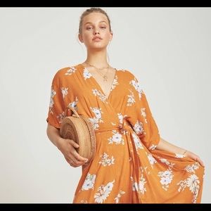 Orange wrap dress